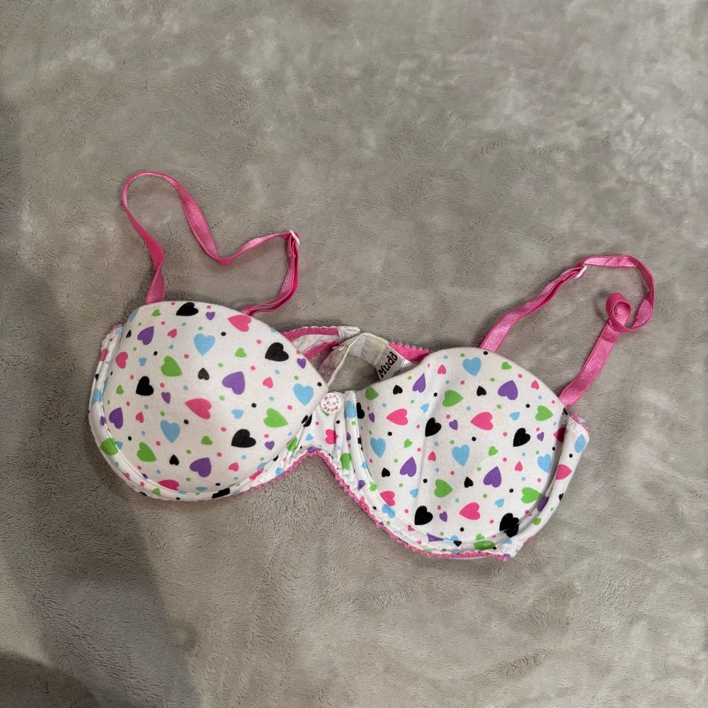 Vintage y2k MUDD Hearts Theme Colorful Bra 34B